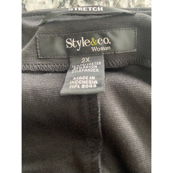 NWT Style & Co. Women's 2X Skirt Black Elastic Comfort Waist Stretch Knee Length - Picture 3 of 6